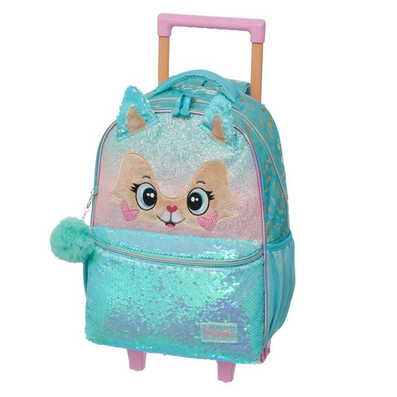 Mochila De Rodinha E Alca Pack Me Sweet Fox Cor Verde 998BA07